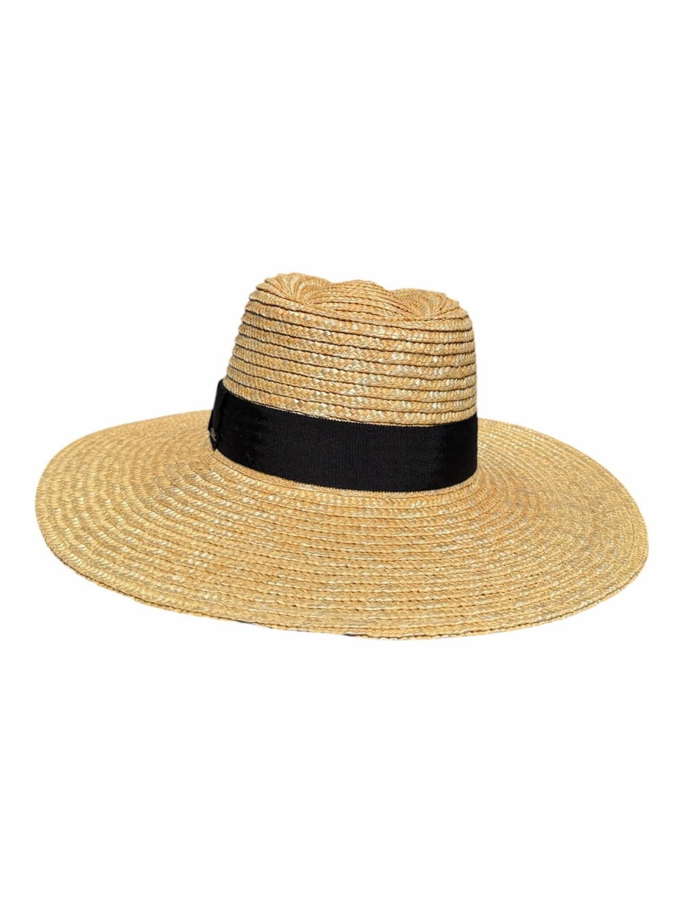 Brixton Joanna Hat Women S Honey Straw Wide Brim Black Band Sun Hat Coastal - Picture 5 of 13